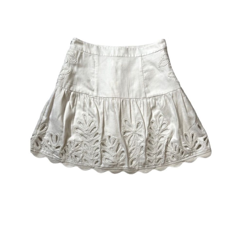 Anthropologie Ivory Drop-Waist Embroidered Eyelet Skirt - Picture 6 of 11